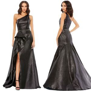 Mac Duggal Black One Shoulder Dress